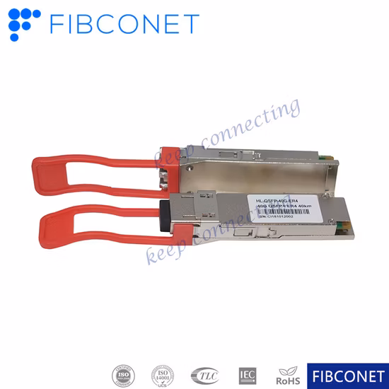 Glasfaser 40 km 40 g 1270–1330 nm LC-Faser 40 g Qsfp Modulo ricetrasmettitore Er4