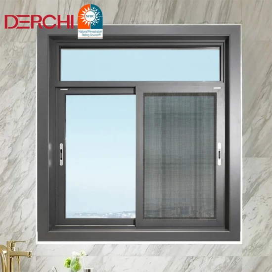 Finestra a ghigliottina con doppi vetri a risparmio energetico con finestra a ghigliottina in vetro passivo in alluminio a impatto uragano