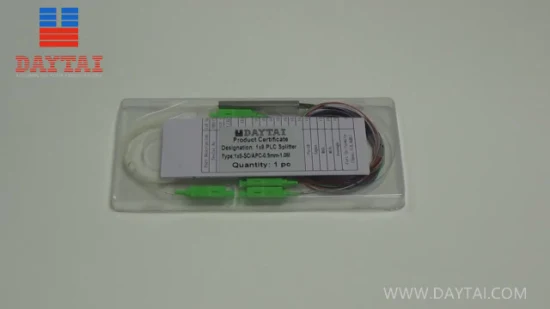 Separatore a fibra ottica PLC della metropolitana d'acciaio 0.9mm Sc/APC 1X8 del mini separatore ottico passivo di prezzo di fabbrica